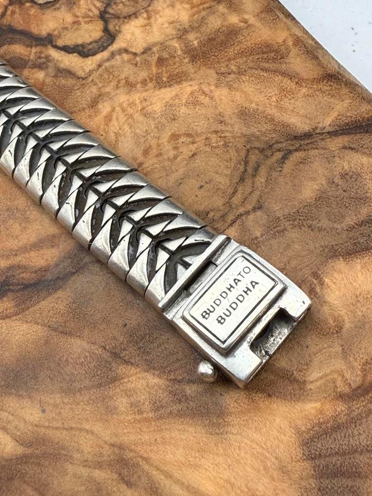 “KOMANG” Buddha to Buddha 23cm, maat: F+/G “GEPOLIJST”, Sieraden, Tassen en Uiterlijk, Armbanden, Zo goed als nieuw, Zilver, Zilver
