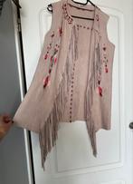 Ambika , suedine gilet, franjes , maat L , licht roze ,zgan, Maat 38/40 (M), Ophalen of Verzenden, Zo goed als nieuw, Jasje
