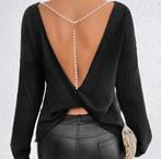 Zwart Shirt met Ketting - Maat S - Nieuw!, Verzenden, Zwart, Nieuw, Lange mouw