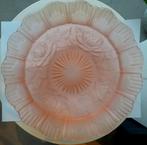 Antieke oudroze Sowerby Art Deco matglas rozenschaal in zgst, Ophalen of Verzenden