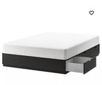 Nordli Bed 140x200 - Tweepersoonsbed, Huis en Inrichting, Ophalen, Gebruikt, Zwart, Tweepersoons