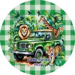LF6939 icing frosting jeep dieren 20cm eetbare taart print, Ophalen of Verzenden, Nieuw, Taarten, Versiering