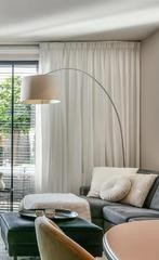 Vloerlamp, booglamp, van RVS!, Huis en Inrichting, Lampen | Vloerlampen, Ophalen, Zo goed als nieuw, Metaal, 200 cm of meer