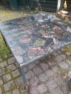 Lage tuintafel met marmeren tegels, Ophalen of Verzenden, Zo goed als nieuw, Rechthoekig