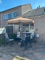 Hartman tuinset met parasol, Tuin en Terras, Ophalen, Zo goed als nieuw, Kunststof