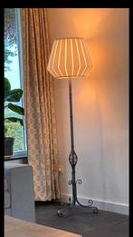 Vloerlamp vintage art deco met metalen voet en stoffen kap, Ophalen, Gebruikt, Metaal, 150 tot 200 cm