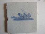 een antieke tegel met een boerderijtje in een landschapje, Antiek en Kunst, Ophalen of Verzenden