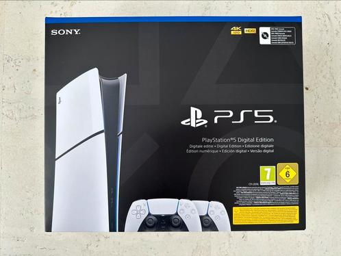 PlayStation 5 Digital Edition (ongeopende doos)+2controllers, Spelcomputers en Games, Spelcomputers | Sony PlayStation 5, Nieuw