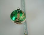 oude glas kerstbal groen zilver nr.10, Diversen, Ophalen of Verzenden