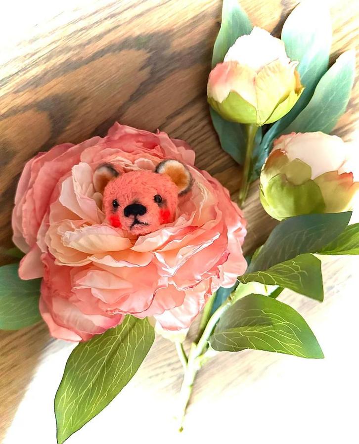 Roos Teddy Bloem Rose teddybeer beer roze bear pop doll, Verzamelen, Beren en Cherished Teddies, Zo goed als nieuw, Stoffen beer