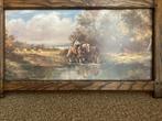 Schilderij: Boeren landschapstafereel - ZGAN - 10 euro, Antiek en Kunst, Kunst | Schilderijen | Klassiek, Ophalen