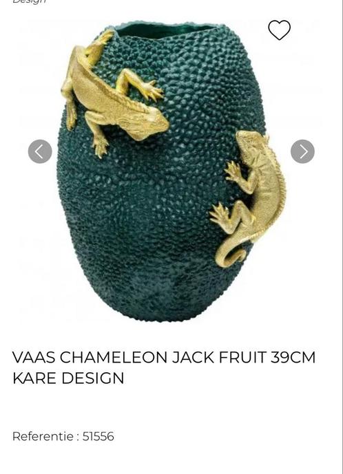 KARE Design Vaas Chameleon Jack Fruit 39cm, Huis en Inrichting, Woonaccessoires | Vazen, Zo goed als nieuw, Groen, Minder dan 50 cm