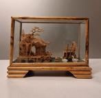Vintage Chinees Kurk Diorama | Handgesneden Pagode, Antiek en Kunst, Ophalen of Verzenden