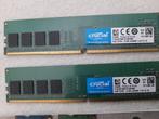 2 x 4 GB DDR4 desktop geheugens aangeboden:, Computers en Software, RAM geheugen, Ophalen, DDR4, Zo goed als nieuw, Desktop