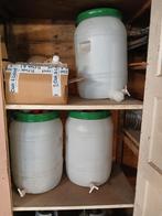 3 gistvaten vergistingsvat 60 liter + 3 x waterslot zgan!, Ophalen of Verzenden, Zo goed als nieuw