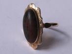GOUD - GOUDEN RING 14 KRT m. TIJGEROOG STEEN. 160,-, 18 tot 19, Gebruikt, Verzenden, Dame