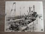 Nederlandse groot formaat persfoto, gezonken Jan van Gelder., Ophalen of Verzenden, Marine, Nederland, Foto of Poster