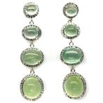 oorbellen 925 zilver 14 k wit goud verguld met Peridoot top, Nieuw, Ophalen of Verzenden, Met edelsteen, Knopjes of Stekers