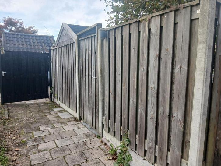 Houten Schutting met Poort - Diverse Afmetingen, Tuin en Terras, Schuttingen, Hout, 1 tot 2 meter, Minder dan 3 meter, Ophalen