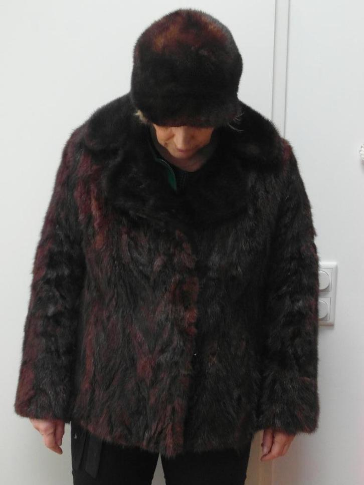 bontjas van nerts, Kleding | Dames, Jassen | Winter, Zo goed als nieuw, Maat 42/44 (L), Bruin, Ophalen