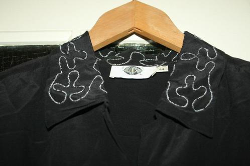 Zwarte zijden blouse met stiksel, Kleding | Dames, Grote Maten, Gedragen, Blouse of Tuniek, Zwart, Verzenden