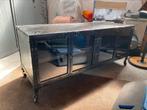 Stalen tv meubel, Ophalen, Gebruikt, 100 tot 150 cm, Minder dan 100 cm