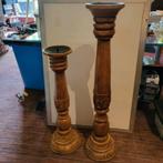 Kaarsen kandelaars ( hout), Huis en Inrichting, Woonaccessoires | Kandelaars en Kaarsen, Ophalen of Verzenden, Hout, Minder dan 25 cm