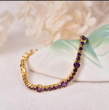 Exclusieve Zilveren Armband met Gecertificeerde Amethist beschikbaar voor biedingen