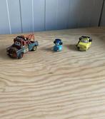3 x Disney Cars alle met headset Matter +heftruck + Fiat 500, Ophalen, Gebruikt
