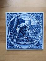 Vintage Mosa tegel “De Wagemaker” Delfts blauw ambacht 1977, Ophalen of Verzenden