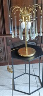 Teardrop pegel kristal vergulde tafellamp, Huis en Inrichting, Lampen | Kroonluchters, Verzenden, Zo goed als nieuw, Vintage