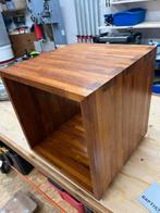 Teakhouten bijzettafeltje, Huis en Inrichting, Minder dan 55 cm, Gebruikt, Hout, Ophalen
