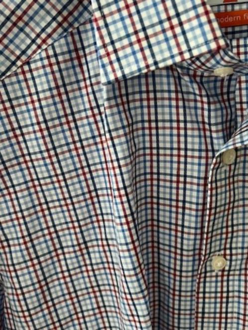 Nieuw OLYMP Modern fit overhemd 3356 maat 41 wit rood blauw, Kleding | Heren, Overhemden, Nieuw, Halswijdte 41/42 (L), Blauw, Verzenden