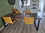 Steigerhouten eettafel zonder stoelen, Ophalen, 50 tot 100 cm, Zo goed als nieuw, Vijf personen of meer