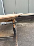 Deens ovale eettafel 240x110x3 verjongd eiken rustiek, Ophalen, 100 tot 150 cm, Eikenhout, Vijf personen of meer
