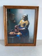 Ingelijste prent Melkmeisje Vermeer, Antiek en Kunst, Kunst | Schilderijen | Klassiek, Ophalen of Verzenden