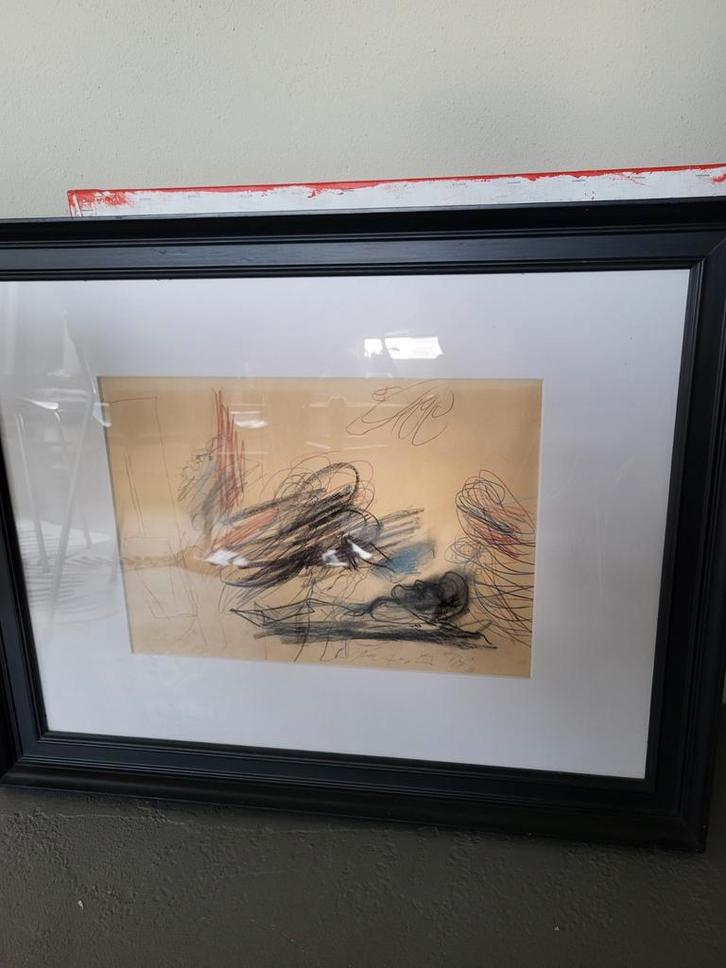 Ger Lataster - Abstracte Tekening 1983, Antiek en Kunst, Kunst | Tekeningen en Foto's, Ophalen