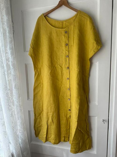 Zomers oker geel linnen wijde oversized jurk zomerjurk XXL, Kleding | Dames, Jurken, Zo goed als nieuw, Maat 46/48 (XL) of groter