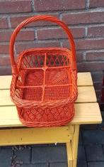 💐ORANJE RIETEN FLESSENMAND, Ophalen of Verzenden, Huis en Inrichting