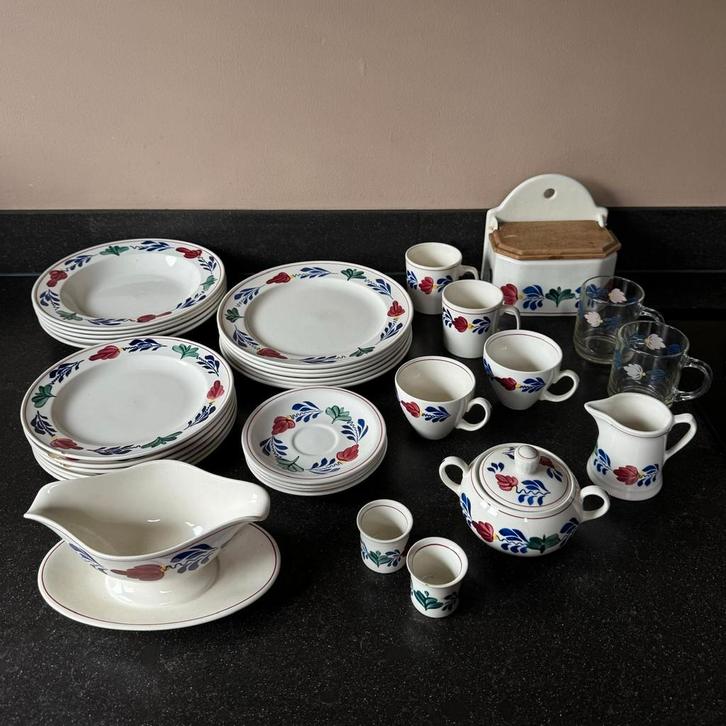 Boerenbont servies set, Antiek en Kunst, Antiek | Servies compleet, Ophalen