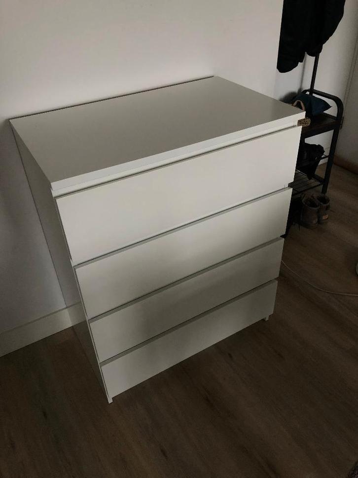 Witte Ladekast Malm Ikea, Huis en Inrichting, Kasten | Ladekasten, Gebruikt, Minder dan 100 cm, 50 tot 100 cm, 25 tot 50 cm, 3 of 4 laden