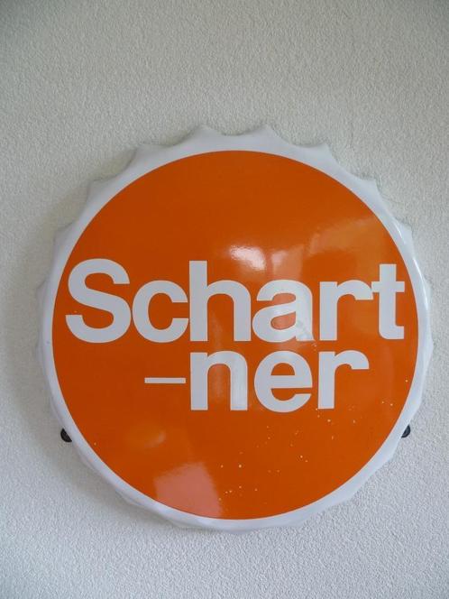 EMAILLE KROONKURK"SCHARTNER ORANGE"UIT 1973, Verzamelen, Merken en Reclamevoorwerpen, Gebruikt, Reclamebord, Ophalen of Verzenden