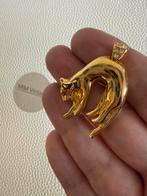 Q216/Vintage goud vergulde PANTER broche/Hanger, Overige materialen, Gebruikt, Verzenden, X
