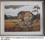 ROLF LIDBERG, 2 lijstjes met prints van zijn tekeningen, Ophalen of Verzenden