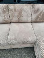 !!ACTIE!! BRUINE RIBSTOF HOEKBANK, GRATIS LEVERING, Huis en Inrichting, Metaal, 250 tot 300 cm, Verzenden, Hoekbank