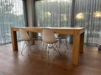 Massief houten eettafel, Huis en Inrichting, Tafels | Eettafels, Ophalen, Gebruikt, Eikenhout, 200 cm of meer
