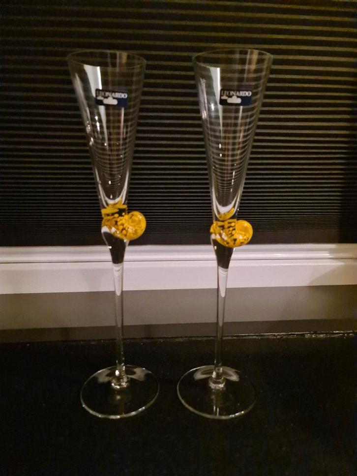 Leonardo Champagne Flutes - Set van 2, Verzamelen, Glas en Borrelglaasjes, Zo goed als nieuw, Ophalen