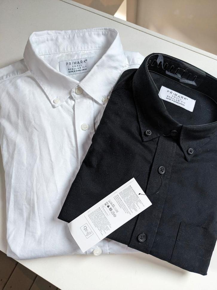 2 Primark Overhemden - Maat S - Regular Fit, Kleding | Heren, Overhemden, Zo goed als nieuw, Halswijdte 38 (S) of kleiner, Wit