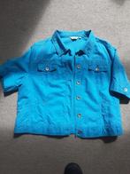 Turquoise jasje met korte mouwen mt. 52, Ophalen of Verzenden, Zo goed als nieuw, Maat 46/48 (XL) of groter