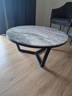 Stijlvolle ronde salontafel met marmeren blad, 50 tot 100 cm, Zo goed als nieuw, Minder dan 50 cm, Rechthoekig